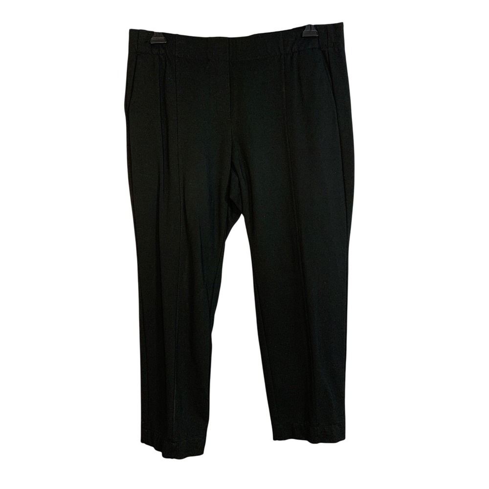 J Jill Ponte Slim Leg Pants Black Petite Size Large Elastic Waist Comfort